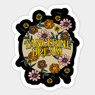 Tangerine Dream Name Personalized Flower Retro Floral 80s 90s Name Style Sticker
